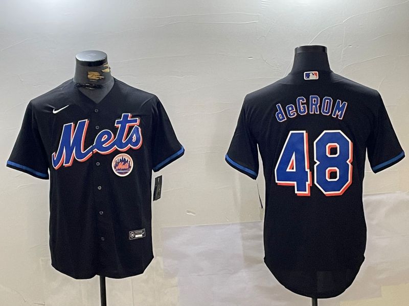 Men New York Mets #48 Degrom Black Game 2024 Nike MLB Jersey style 1->indianapolis colts->NFL Jersey